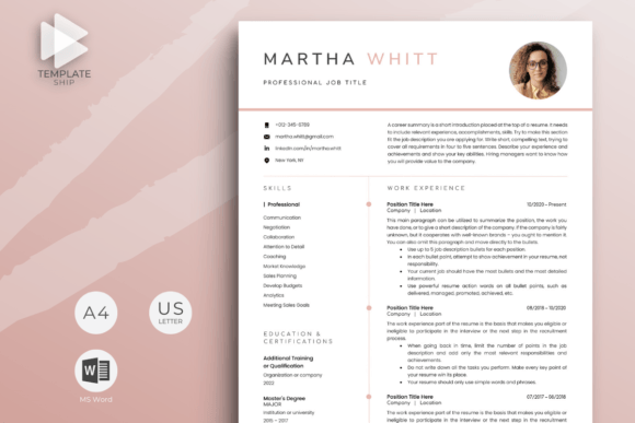 Download Resume Template with Photo for MS Word - Premium Resources